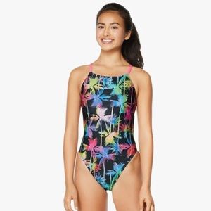 Speedo size 30- excellent condition -“printed strappy fixed back”-“party palm”